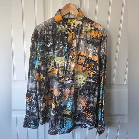 Robert Graham Embroidered Shirt Mens XL RARE Urban Streetwear - Picture 2 of 15
